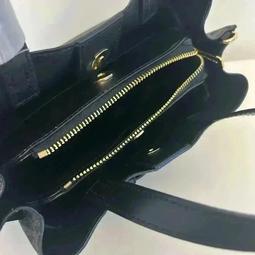 Michael Kors Emilia Small Satchel Crossbody Bag Black MK Signature